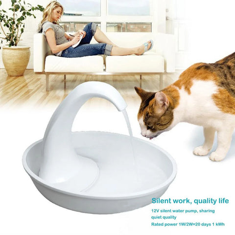 New Automatic Swan Shaped Pet Cat Dog Water Dispenser Feeding Water Flowing Fountain Cat Drinking Bowl Electric Water Dispenser - alternate view