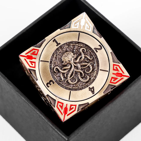 Six-Sided Gyro Dice,Dnd Metal Dice,Six Metal Dice ,Fantasy Gyro Dice,Dragon Polyhedral Dice - alternate view