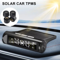 🚘 Car TPMS Tyre Pressure Monitoring System – Solar Powered, Wireless, Digital LCD Display - Thumbnail 2