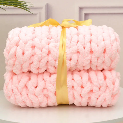 Handmade Chunky Chenille Knitted Blanket – Thick, Cozy, and Stylish Sofa Throw - Image 12