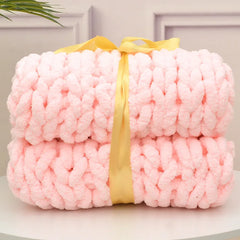 Handmade Chunky Chenille Knitted Blanket – Thick, Cozy, and Stylish Sofa Throw - Thumbnail 12