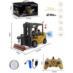 🚧 RC Forklift & Crane Truck – 11CH Remote Control Engineering Vehicle with Mist Spray, Lights & Sound (1:24 Scale) - Thumbnail 8