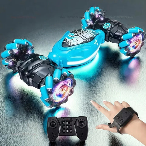 4WD Gesture-Controlled Stunt Drift Car with LED Lights – Twist & Transform RC Toy for Kids - Image 1