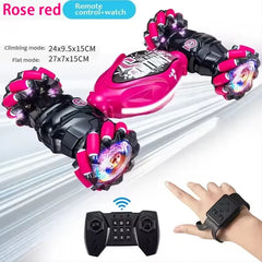 4WD Gesture-Controlled Stunt Drift Car with LED Lights – Twist & Transform RC Toy for Kids - Thumbnail 8