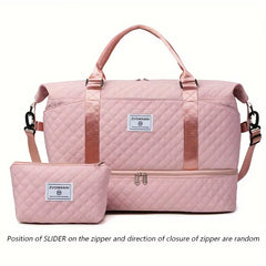 2Pcs Set Large Capacity Travel Duffel Bag with Shoe Compartment and Cosmetic Pouch - Thumbnail 11