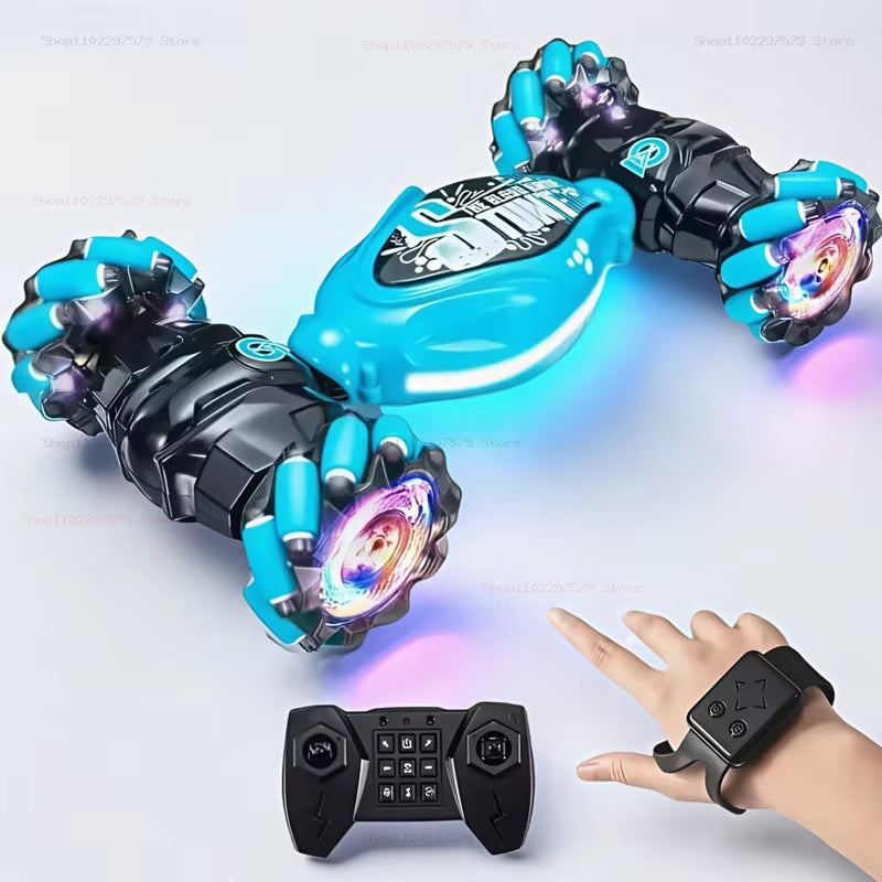 4WD Gesture-Controlled Stunt Drift Car with LED Lights – Twist & Transform RC Toy for Kids - Zoomed Image 12