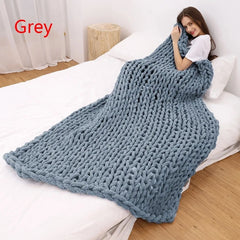 Handmade Chunky Chenille Knitted Blanket – Thick, Cozy, and Stylish Sofa Throw - Thumbnail 6