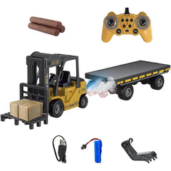 🚧 RC Forklift & Crane Truck – 11CH Remote Control Engineering Vehicle with Mist Spray, Lights & Sound (1:24 Scale) - Thumbnail 9