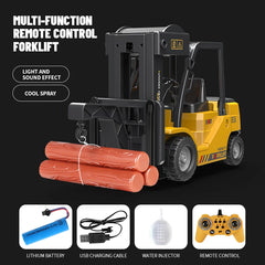 🚧 RC Forklift & Crane Truck – 11CH Remote Control Engineering Vehicle with Mist Spray, Lights & Sound (1:24 Scale) - Thumbnail 6