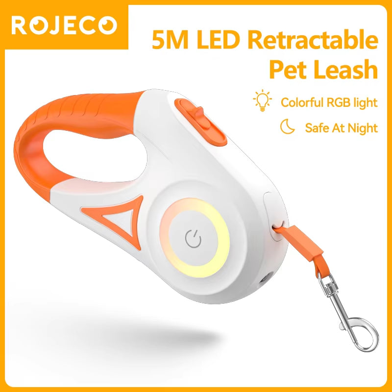 🐾 5M Retractable LED Dog Leash – Night-Safe, Tangle-Free Walking for Your Pup - Zoomed Image 2