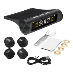 🚘 Car TPMS Tyre Pressure Monitoring System – Solar Powered, Wireless, Digital LCD Display - Thumbnail 1