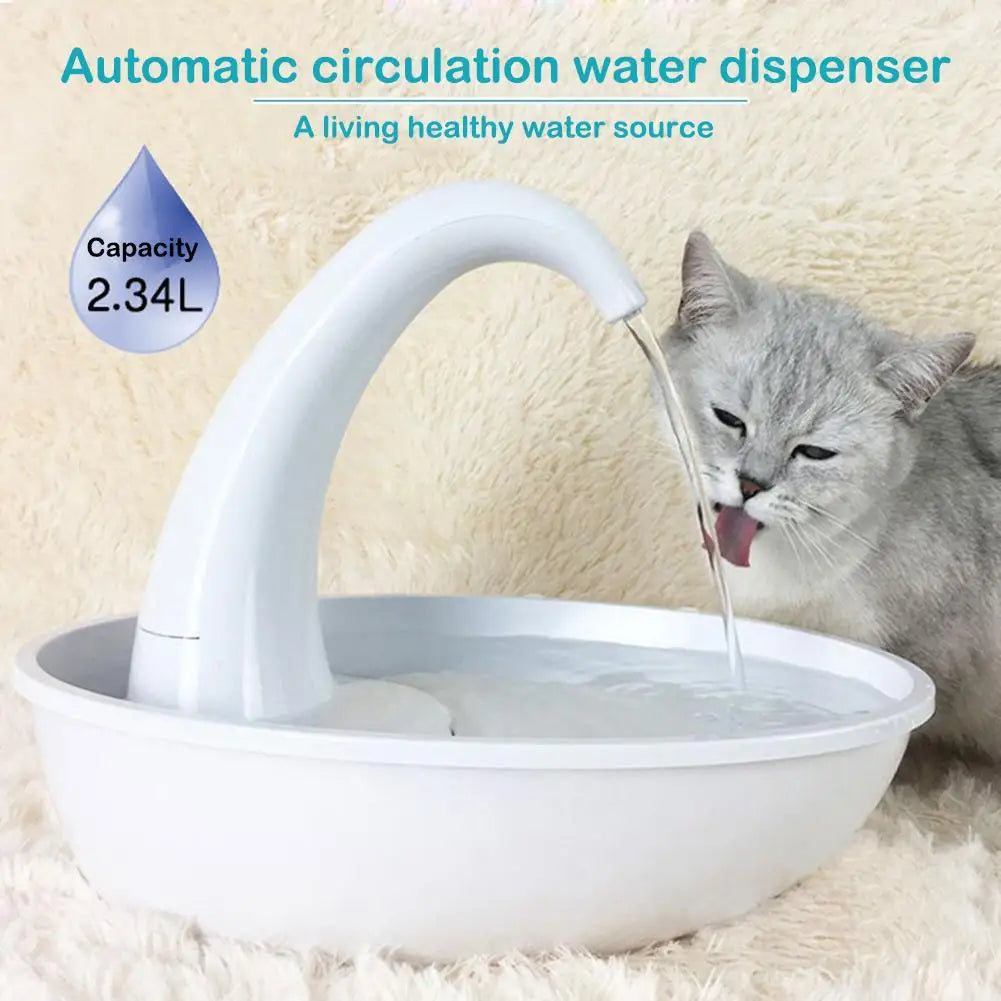 New Automatic Swan Shaped Pet Cat Dog Water Dispenser Feeding Water Flowing Fountain Cat Drinking Bowl Electric Water Dispenser - Zoomed Image 1