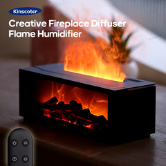🔥 Colorful Flame Fireplace Aroma Diffuser – 150ml | Remote Control, LED Flames, Waterless Auto-Off - Thumbnail 2