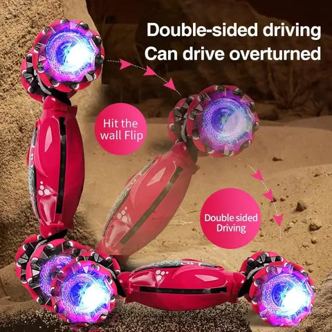 4WD Gesture-Controlled Stunt Drift Car with LED Lights – Twist & Transform RC Toy for Kids - Image 3