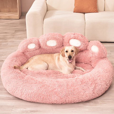 🐾 Giant Paw-Shaped Plush Dog Bed – Fluffy Sofa Kennel for Dogs & Cats - Image 4