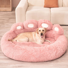 🐾 Giant Paw-Shaped Plush Dog Bed – Fluffy Sofa Kennel for Dogs & Cats - Thumbnail 4