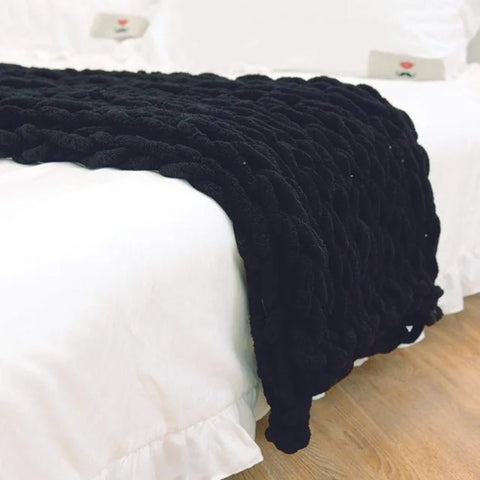 Handmade Chunky Chenille Knitted Blanket – Thick, Cozy, and Stylish Sofa Throw - Image 5