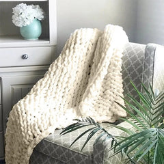 Handmade Chunky Chenille Knitted Blanket – Thick, Cozy, and Stylish Sofa Throw - Thumbnail 7