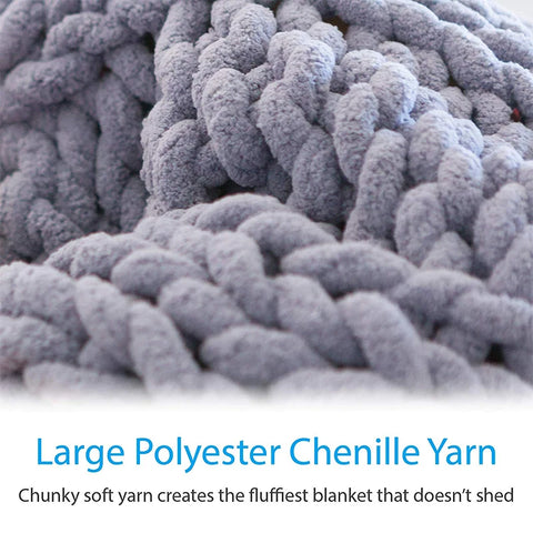 Handmade Chunky Chenille Knitted Blanket – Thick, Cozy, and Stylish Sofa Throw - Image 4