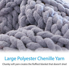 Handmade Chunky Chenille Knitted Blanket – Thick, Cozy, and Stylish Sofa Throw - Thumbnail 4