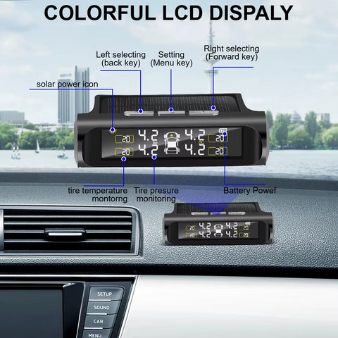 🚘 Car TPMS Tyre Pressure Monitoring System – Solar Powered, Wireless, Digital LCD Display - Image 6