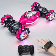 4WD Gesture-Controlled Stunt Drift Car with LED Lights – Twist & Transform RC Toy for Kids - Thumbnail 11
