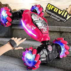 4WD Gesture-Controlled Stunt Drift Car with LED Lights – Twist & Transform RC Toy for Kids - Thumbnail 5