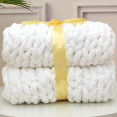 Handmade Chunky Chenille Knitted Blanket – Thick, Cozy, and Stylish Sofa Throw - Thumbnail 11