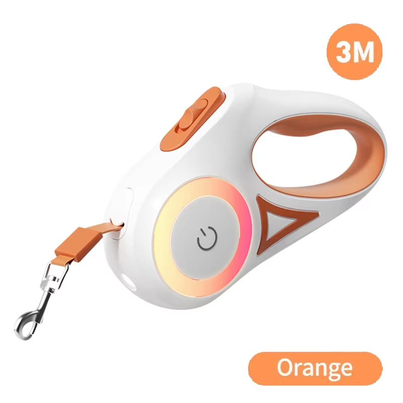🐾 5M Retractable LED Dog Leash – Night-Safe, Tangle-Free Walking for Your Pup 3M Orange L | Buy Online at Dhonv3li