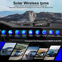 🚘 Car TPMS Tyre Pressure Monitoring System – Solar Powered, Wireless, Digital LCD Display - Thumbnail 4