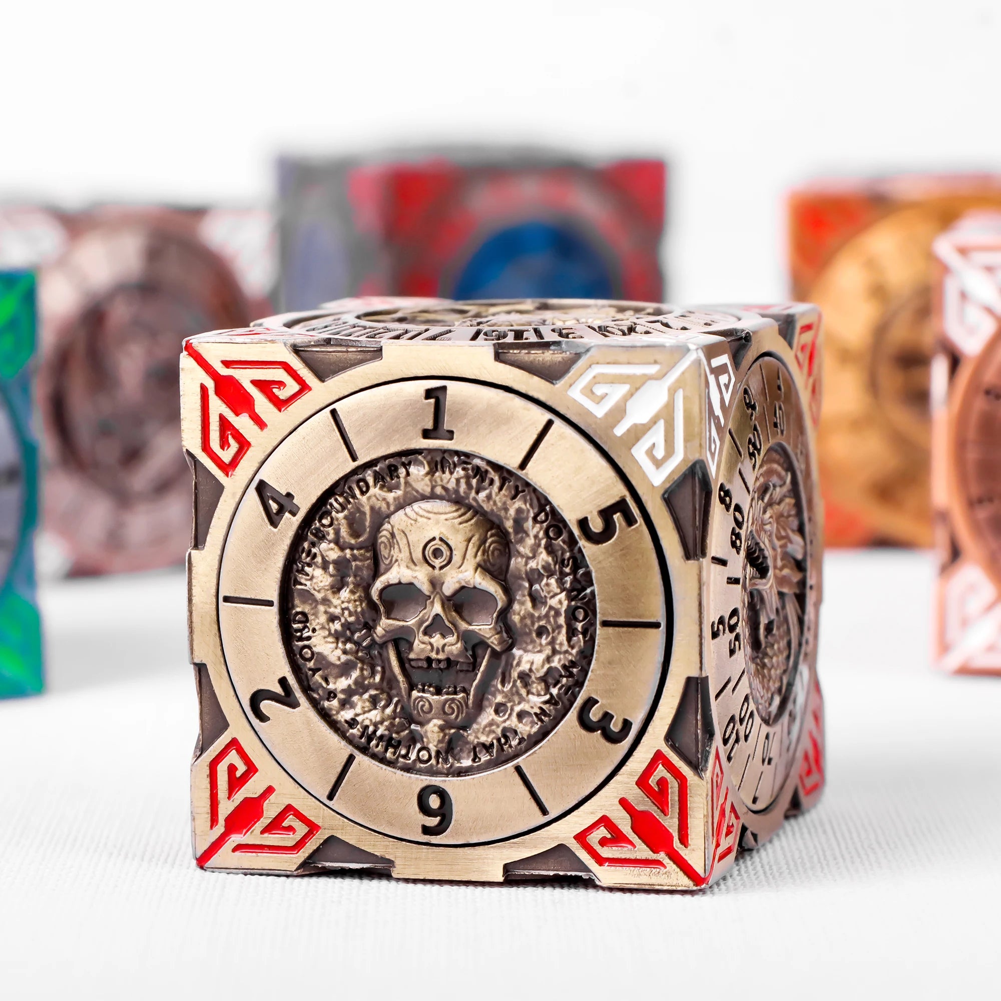Six-Sided Gyro Dice，Dnd Metal Dice,Six Metal Dice ，Fantasy Gyro Dice，Dragon Polyhedral Dice - Zoomed Image 10
