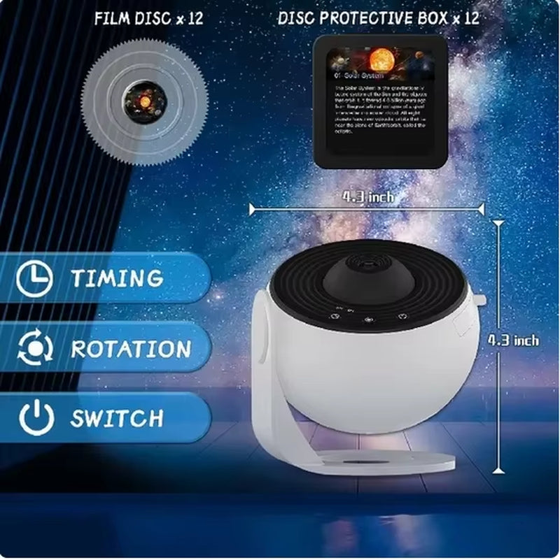 🌌 LED Galaxy Projector – Starry Sky 360° Rotating Night Light for Kids & Home White Black Usb Plug | Buy Online at Dhonv3li
