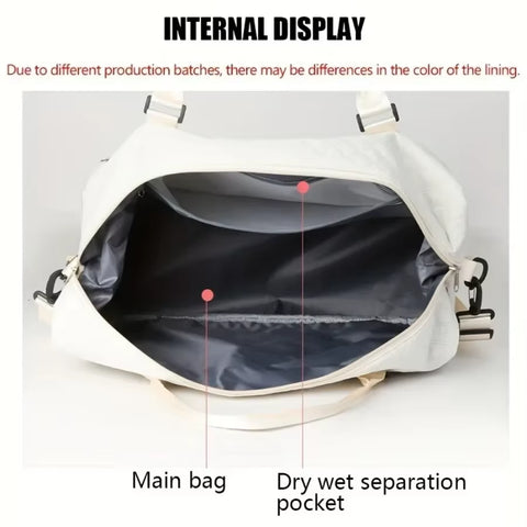2Pcs Set Large Capacity Travel Duffel Bag with Shoe Compartment and Cosmetic Pouch - Image 6
