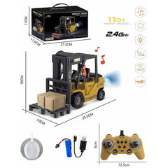 🚧 RC Forklift & Crane Truck – 11CH Remote Control Engineering Vehicle with Mist Spray, Lights & Sound (1:24 Scale) - Thumbnail 1