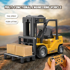 🚧 RC Forklift & Crane Truck – 11CH Remote Control Engineering Vehicle with Mist Spray, Lights & Sound (1:24 Scale) - Thumbnail 3