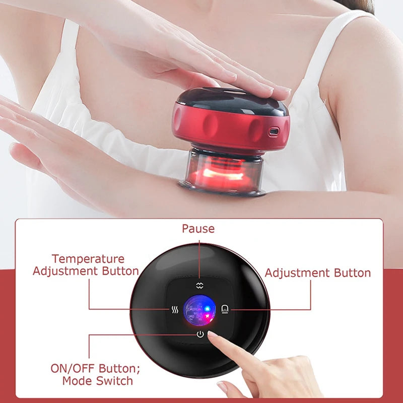 Smart Electric Cupping Therapy Device – 6-Level Heated Vacuum Massager - Zoomed Image 4