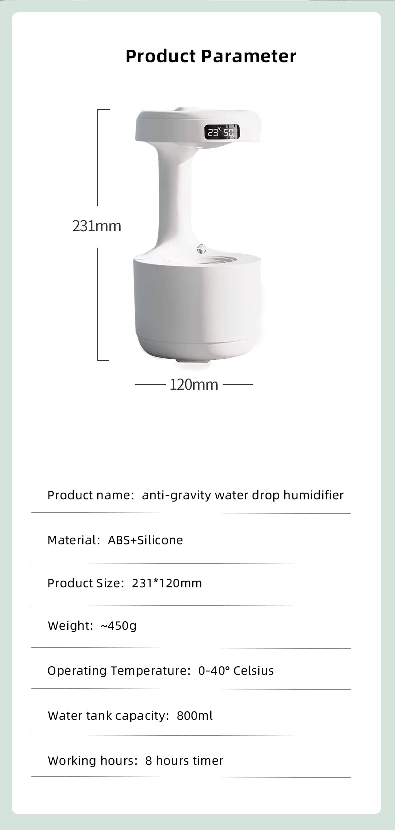 Anti-Gravity Backflow Water Drop Humidifier – Creative Desktop Air Replenishment for Home & Office - Zoomed Image 8