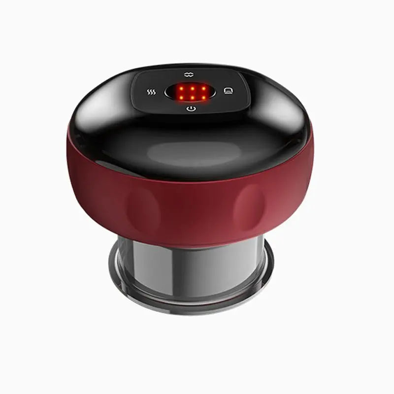Smart Electric Cupping Therapy Device – 6-Level Heated Vacuum Massager Red | Buy Online at Dhonv3li