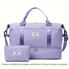 2Pcs Set Large Capacity Travel Duffel Bag with Shoe Compartment and Cosmetic Pouch - Thumbnail 10