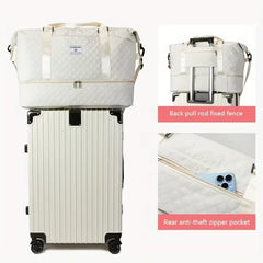 2Pcs Set Large Capacity Travel Duffel Bag with Shoe Compartment and Cosmetic Pouch - Thumbnail 7