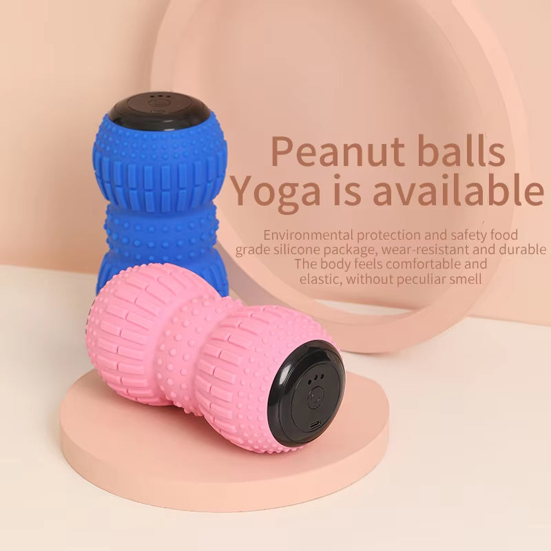 Electric Peanut Massage Ball – Vibrating Yoga Fascia Roller for Muscle Recovery & Body Shaping - Zoomed Image 3