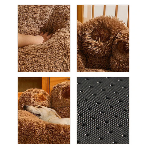 🐾 Giant Paw-Shaped Plush Dog Bed – Fluffy Sofa Kennel for Dogs & Cats - Image 7