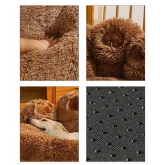 🐾 Giant Paw-Shaped Plush Dog Bed – Fluffy Sofa Kennel for Dogs & Cats - Thumbnail 7