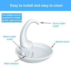 New Automatic Swan Shaped Pet Cat Dog Water Dispenser Feeding Water Flowing Fountain Cat Drinking Bowl Electric Water Dispenser - Thumbnail 5