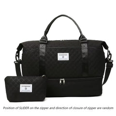 2Pcs Set Large Capacity Travel Duffel Bag with Shoe Compartment and Cosmetic Pouch - Thumbnail 9