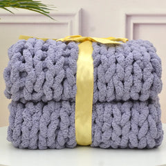 Handmade Chunky Chenille Knitted Blanket – Thick, Cozy, and Stylish Sofa Throw - Thumbnail 8