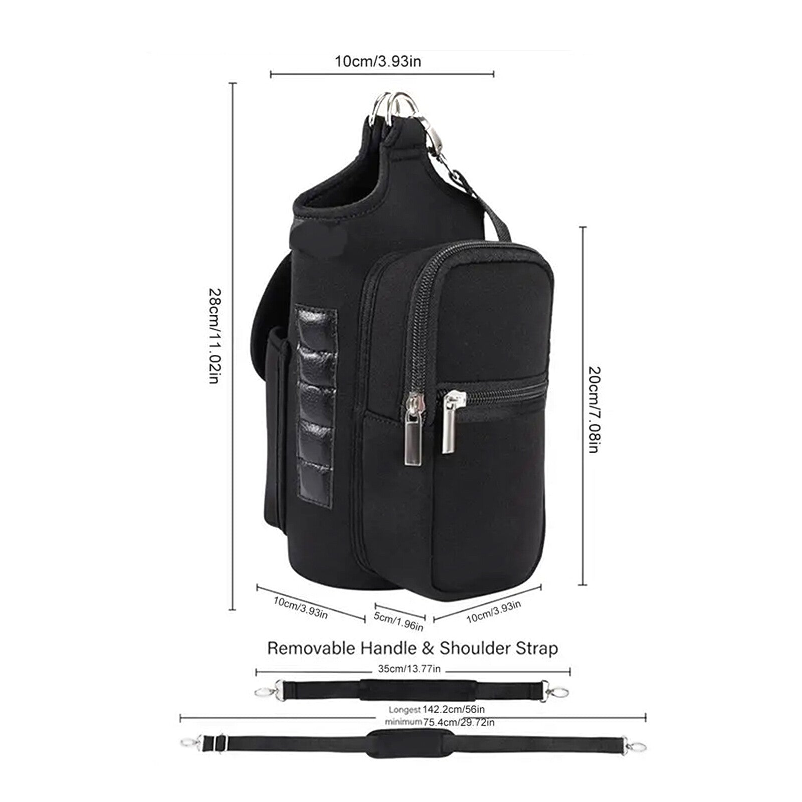 Magnetic Gym Holder Bag – Water Bottle & Gear Storage Sling - Zoomed Image 10