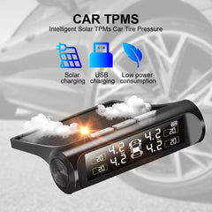 🚘 Car TPMS Tyre Pressure Monitoring System – Solar Powered, Wireless, Digital LCD Display - Thumbnail 3