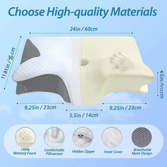🛏️ 1Pc Memory Foam Cervical Pillow – Ergonomic Neck & Spine Relief - Thumbnail 4